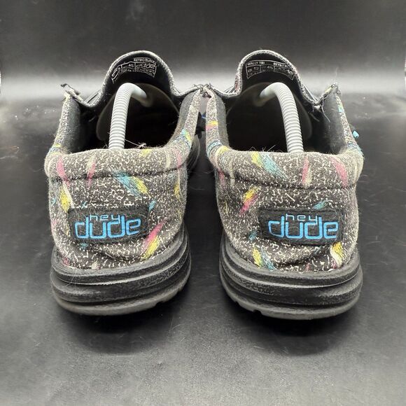 Hey Dude Mens Wally TRI 112504702 Black Printed Slip-On Loafer Shoes Size 12 - Picture 5 of 8